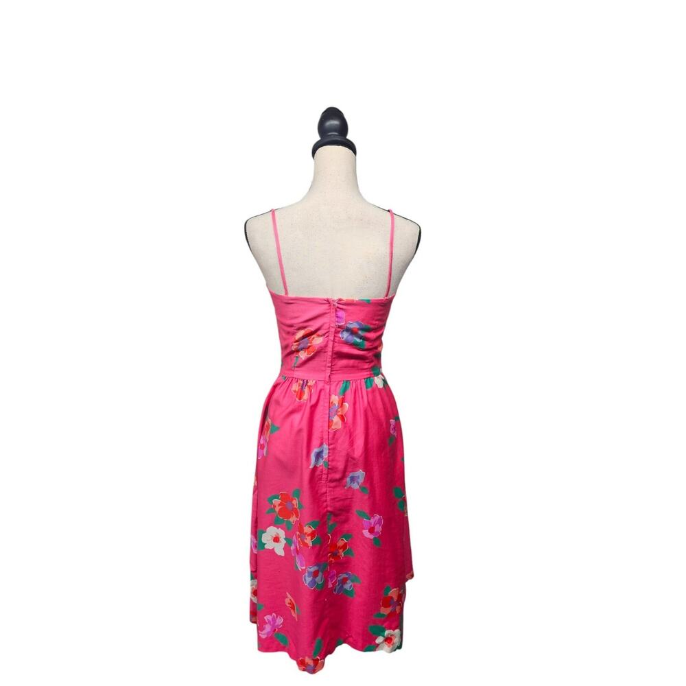 Vintage Malia Womens Floral Sundress sz 6 Pink Midi 100% Cotton 70s Hawaii - Picture 6 of 12